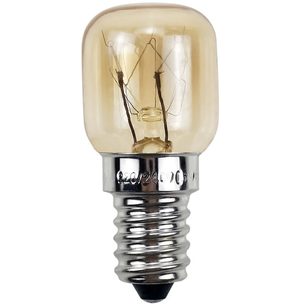 10pcs Nickel Plated Copper Microwave Oven Light Bulb 25W E14 Base Oven Light Bulb 2700K Warm White 300℃ Heat Resistant