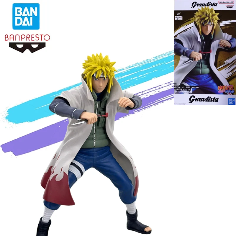 

Instock Brand New Bandai Banpresto Naruto Shippuden Grandista Fourth Hokage Namikaze Minato Anime Action Figures Model Gift Toy