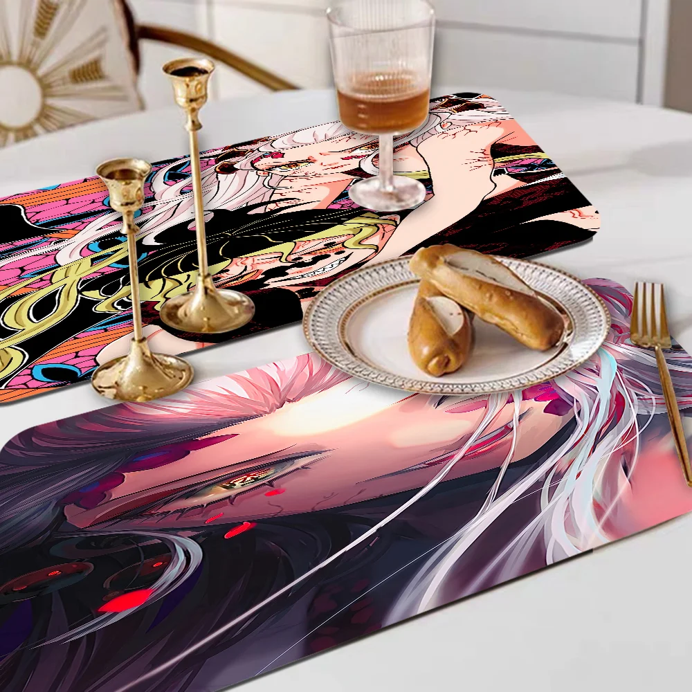 

Demon Slayer Daki Anime Kitchen Draining Mat Non-slip Drain Dish Mats Coffee Pad Heat Resistant Placemat Dustproof Pads