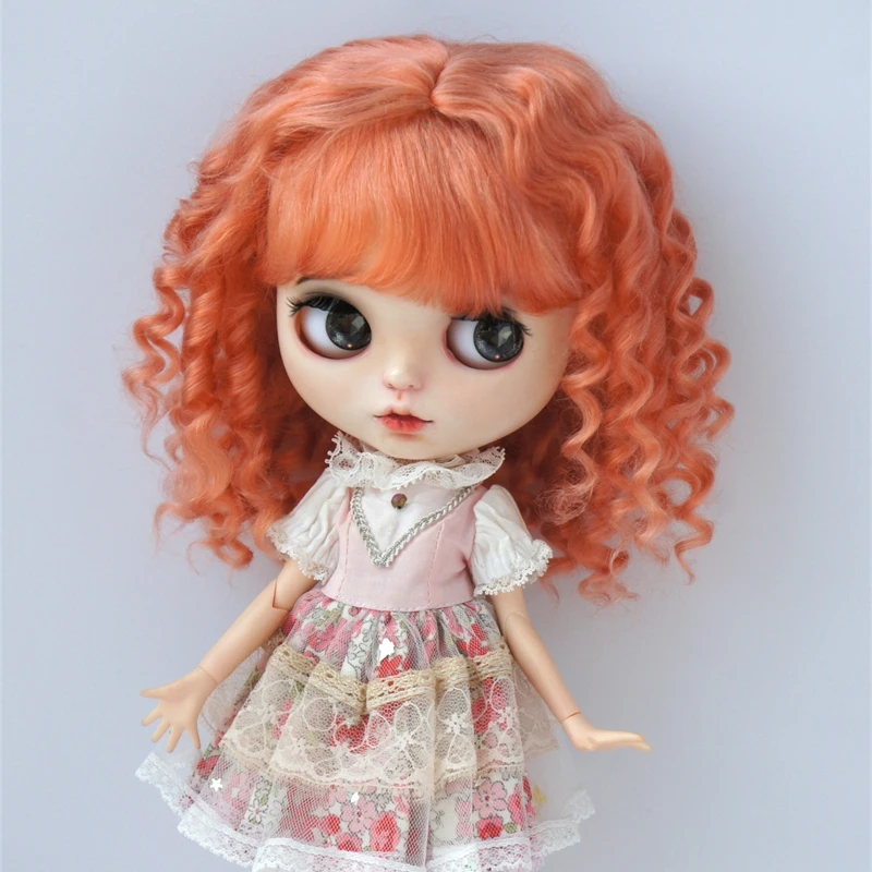 

JD162L 8-9" 9-10" 10-11" Long Roman Sausage Rolls Curly Combed Mohair BJD Wigs Qbaby Blythes Common sizes doll Hair