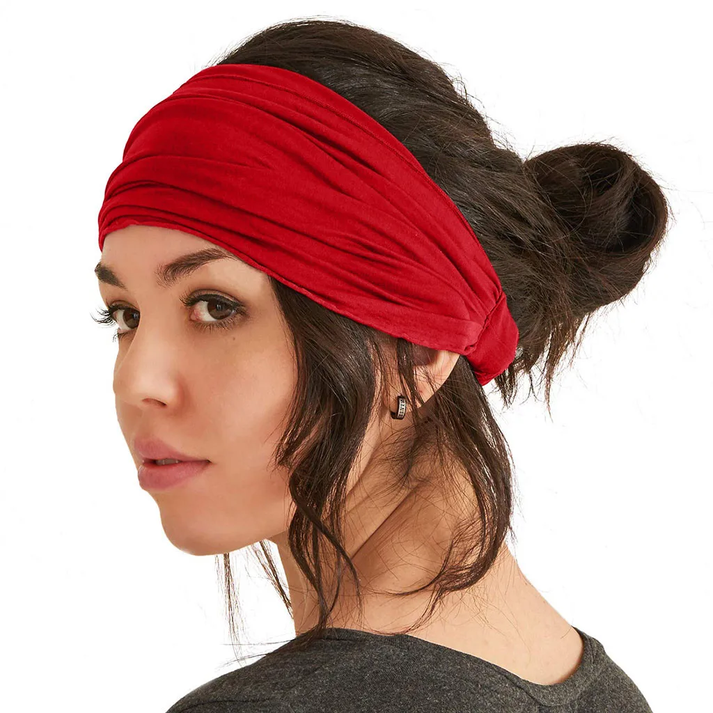 

Women Bandana Hair Accessories Wrinkled Soprts Headbands Sweatband Running Yoga Elastic Hair Band Accesorios Para El Cabello