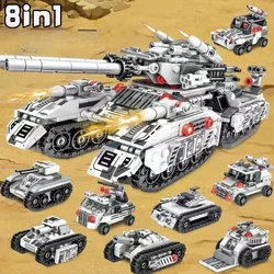 New WW2 Military Vehicle Tank 8in1 Airplane Truck Model Building Blocks DIY Bricks Kids Construction Toys For Children Boy Gifts