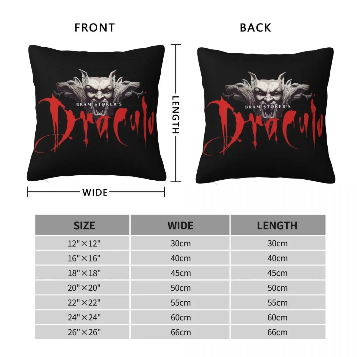 Dracula Bram Stoker Pillowcase Polyester Linen Velvet Pattern Zip Decor Sofa Cushion Cover