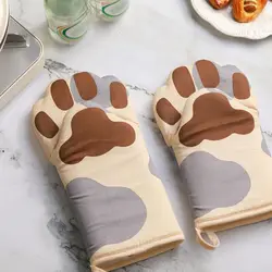Guanti da forno con zampe di gatto carine Guanti da forno con artigli di gatto Guanti isolati per microonde antiscottatura
