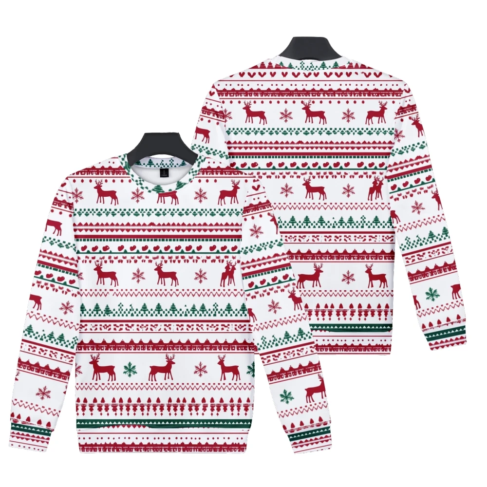 

Christmas Tree Printing Sweatshirt Woman Christmas Sweatshirts Embroidered Crewneck Sweater Casual hoodies women clothes