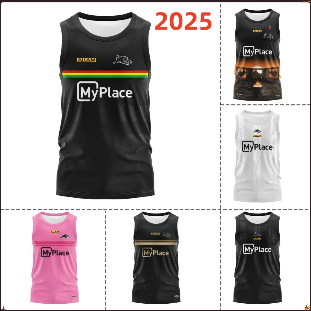 Penrith Panthers 2025 Home / ANZAC Tank Top / Penrith Panthers 2025 Alternative Gym Shorts Sizes; S-5XL