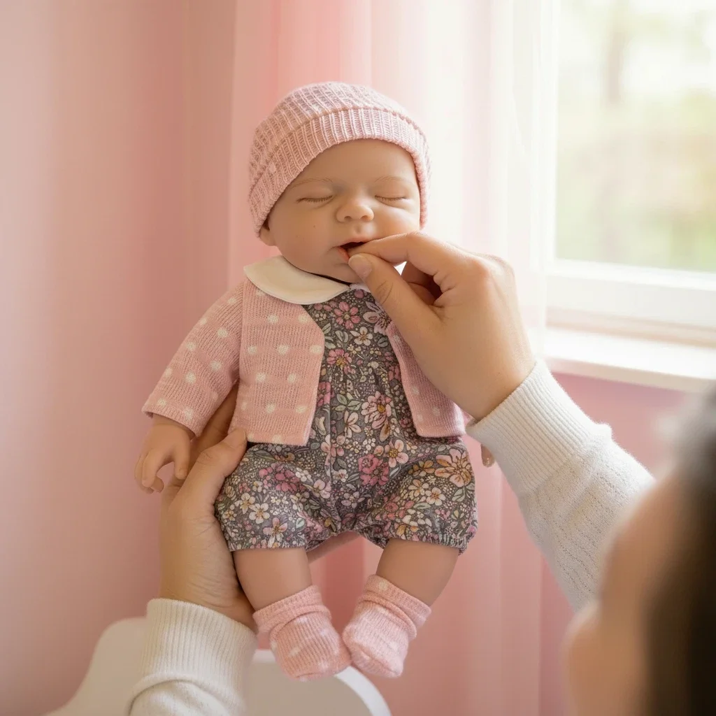 

Кукла NPK 12 дюймов, реалистичная, как живая, Лулу, просыпается, гибкая, эластичная, из платинового силикона, с мягким открываемым ртом, очень прочная