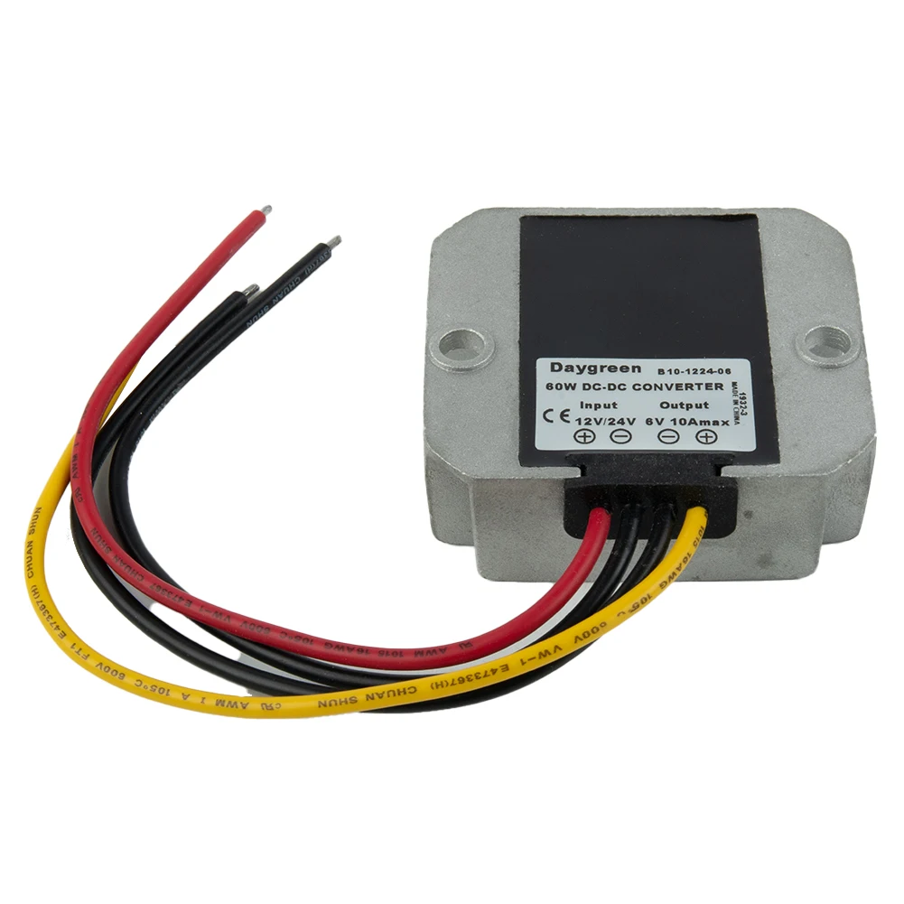 IP68 Waterproof Power Converter Regulator 12V 24V to 6V DC DC Step Down 60W 10A Overcurrent Protection CE/FCC Certified