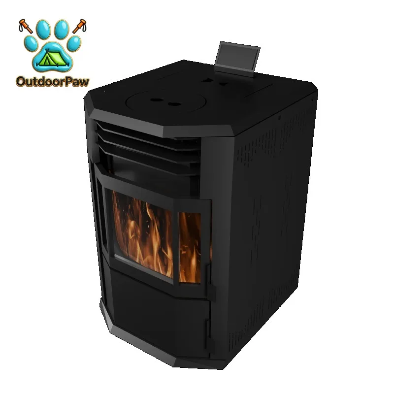 10kW Automatic Modern Indoor Wood Burner Biomass Pellet Stove Central Water Heating Free-standing for Home Firepla