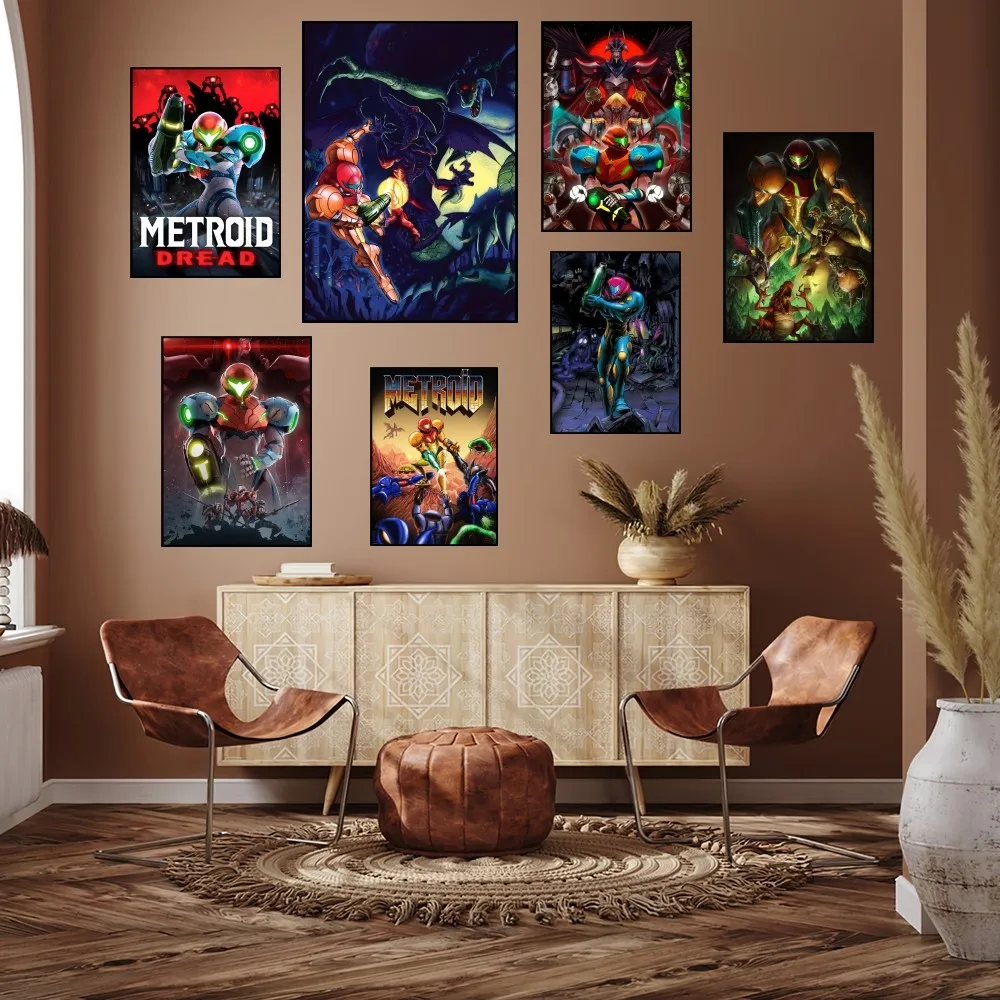 Game M-Metroid Cool Poster Prints Wall Painting Bedroom Living Room Decoration Office Small