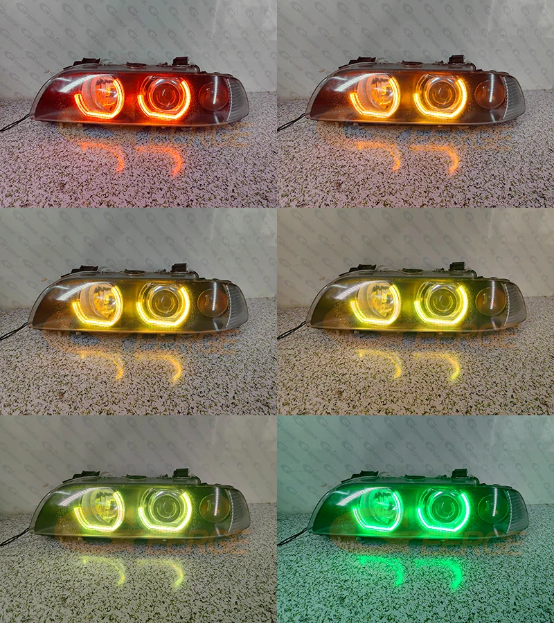لسيارات BMW E36 E38 E39 Z3 ضوء النهار RF عن بعد بلوتوث App الترا برايت متعدد الألوان DTM نمط RGB LED عيون الملاك عدة خواتم هالة #6