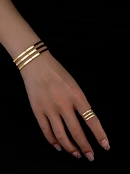 1 set of European and American style cross-border simple elegant versatile retro fashion line bracelet ring