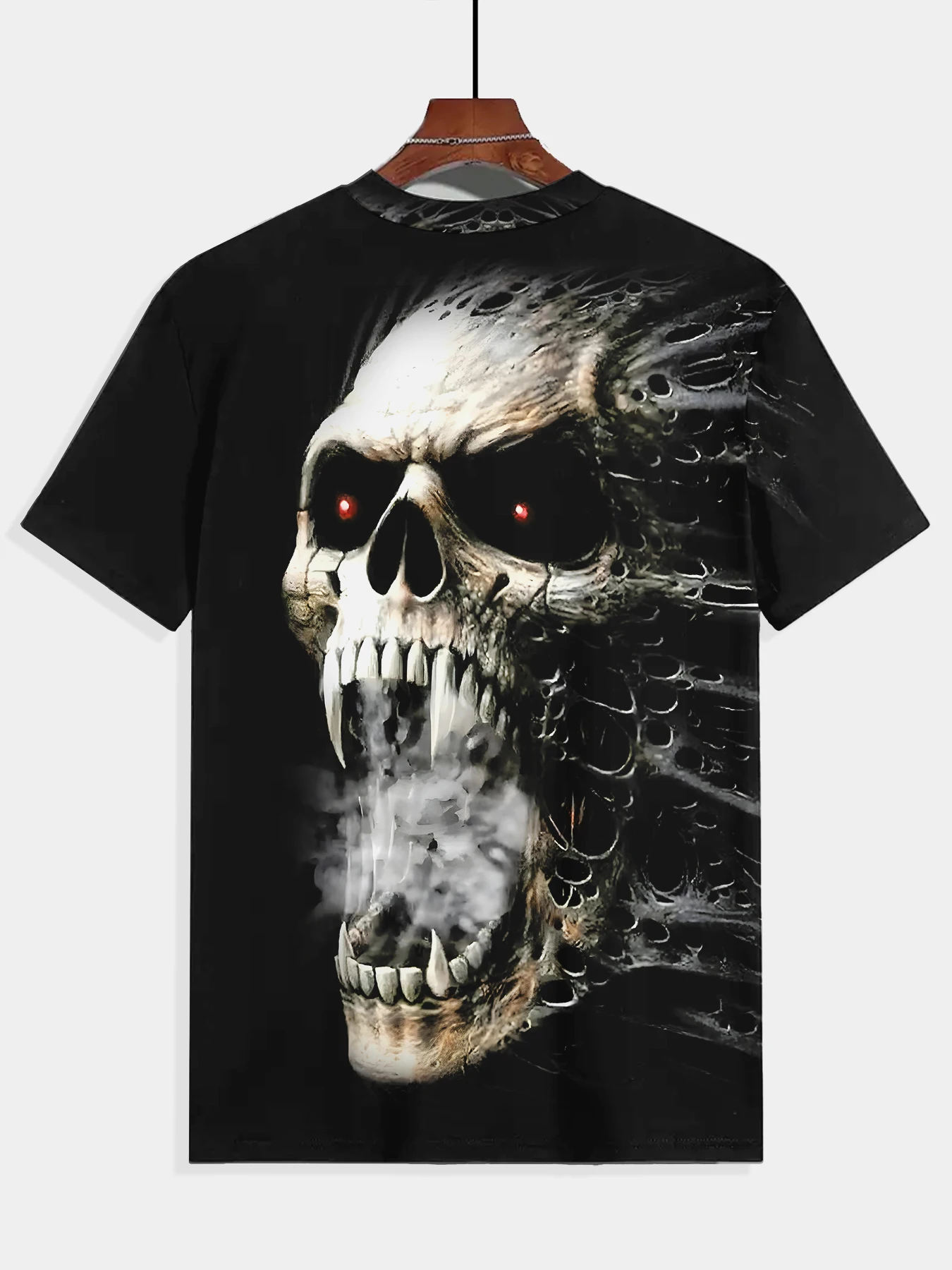 Vintage Horror Skull 3D Print Men\'s T-shirt Summer Classic Casual O Neck Short Sleeve Fashion Loose Oversized Tops Tee Shirt Men