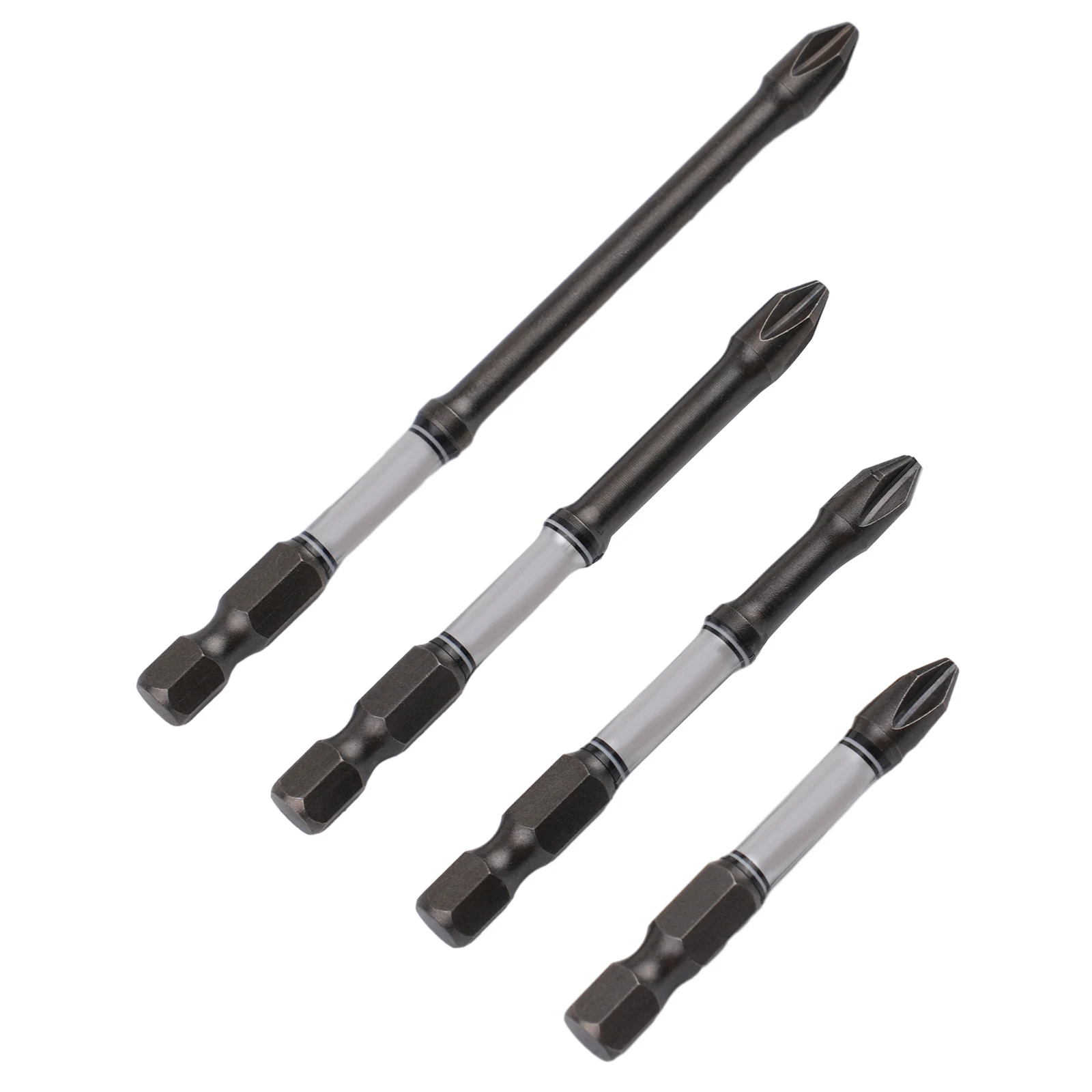 

Cross Screwdriver Screwdriver Bit High Hardness Magnetic Design Silver 1/4'' Hex (6.35mm) 100mm 4Pcs/set 50mm