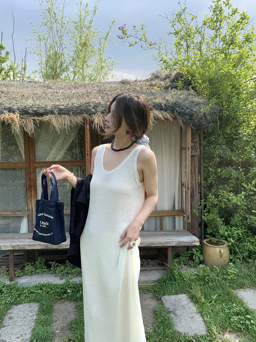 

Bluetique Linen Vest Dr Women's Loose Comfortable Pure Color Lazy Slimming Long Vest Dr Commute Simple Sle Spring Summer