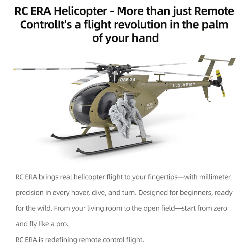 RC ERA C189S (MD500) 1:28 Scale Bird Remote Control Helicopter Entry-Level Outdoor With Rounded Nose Auto Stabilized Helicopter