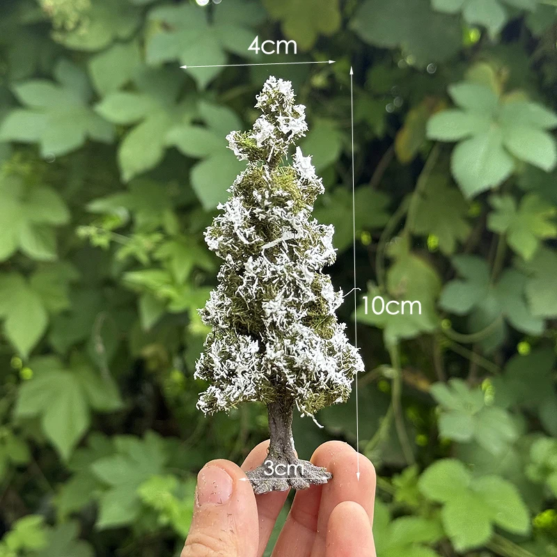 New wire cedar tree model with base 10/15/23cm sandtable model winter landscape Model dark pine tree scale train railroad layout