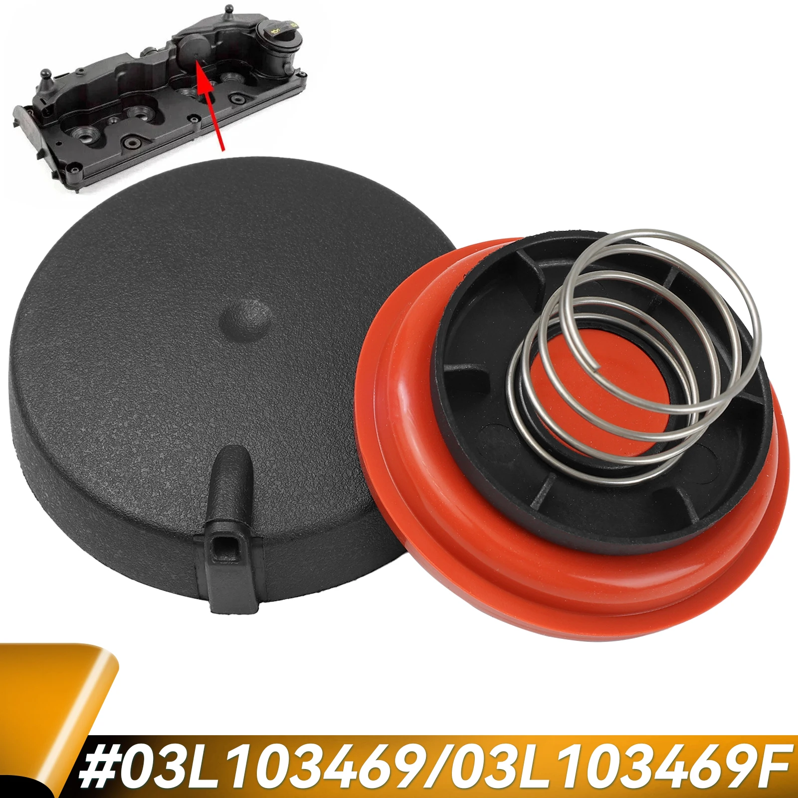 

Для VAG 1.6TDI, 2.0TDI, 3.0TDI VW Audi A4 A6 Q5 03L103469 03L103469R Крышка клапана Rocker PCV с мембранным ремонтным комплектом 03L103469F