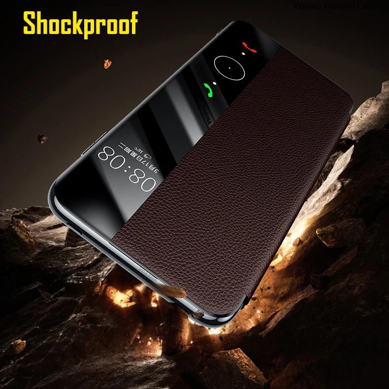 Smart Touch View Window Funda for Huawei Pura 80 Pro Plus Case for Huawei Pura 80 Ultra Genuine Leather Flip Case Cover