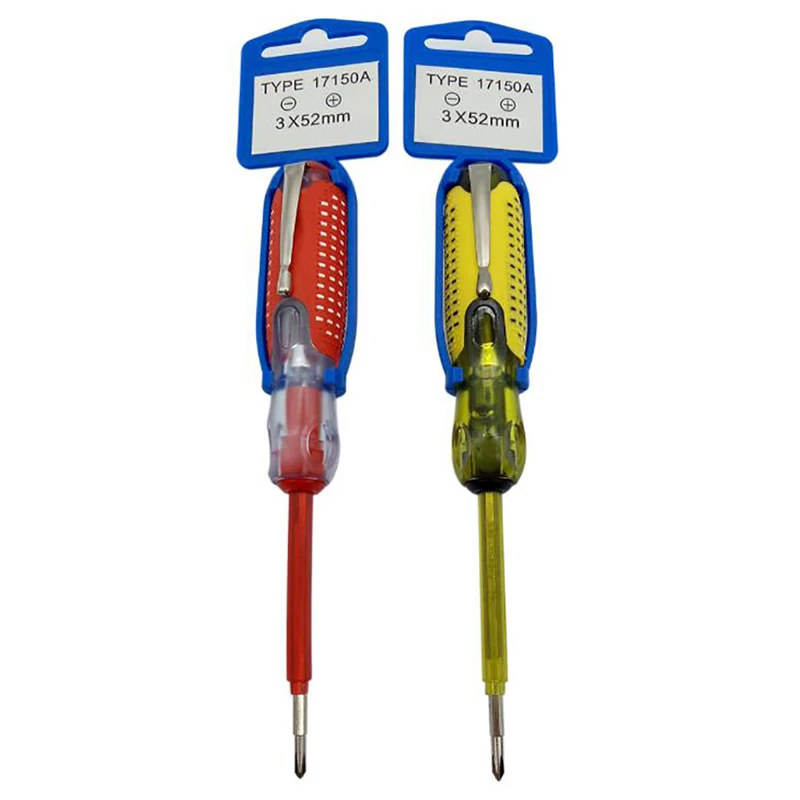 Dual Use Electrical Tester Pen Double Head Electric Insulation Screwdriver Tool 100-500V Voltage Test Pen Screwdriver Detector