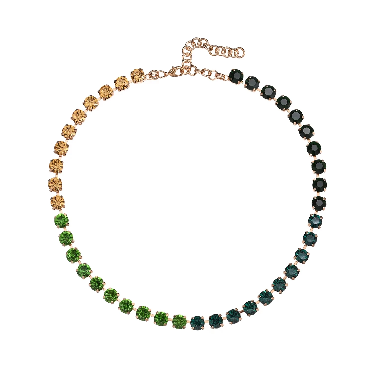 BEUTIFOR Strassperlen, bunte Kristall-Halskette für Damen, handgefertigt, Krallenfassung, Zirkonia-Halsband, Zubehör – Detail 8