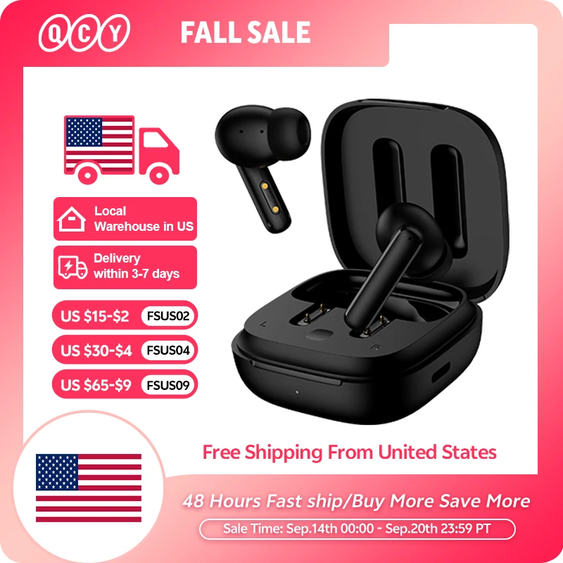 QCY T13 ANC Wireless Earphones Bluetooth 5.3 TWS ANC Noise Cancellation Headphone 4 Mics ENC Headset In-Ear Handfree Earbuds 1