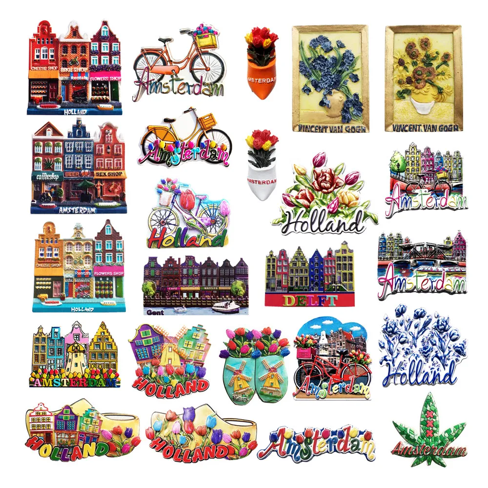 Europe Netherlands Fridge Magnets Tourism Souvenir Refrigerator Magnets Sticker Collection Handicraft Decoration Articles