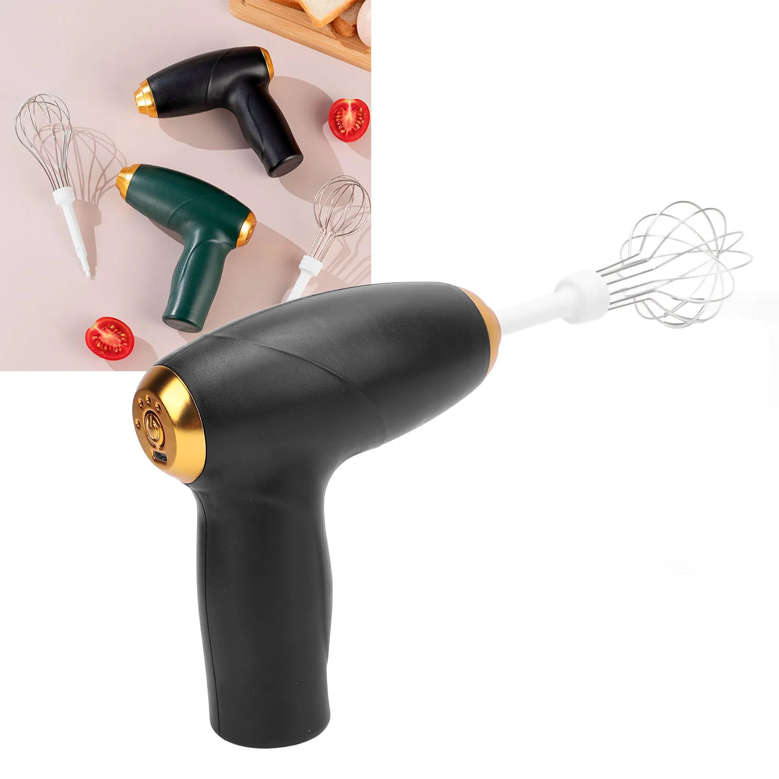 

Беспроводной ручной миксер, перезаряжаемый через USB, портативный ручной электрический венчик для взбивания яиц для смешивания, выпечки, приготовления пищи