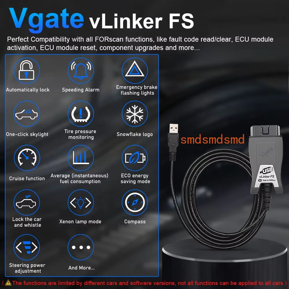 2025 Vgate vLinker FS USB Obd ماسح ضوئي تشخيصي للسيارة لجميع موديلات فورد مازدا تعمل مع FORScan carflash المخفية والبرمجة #3