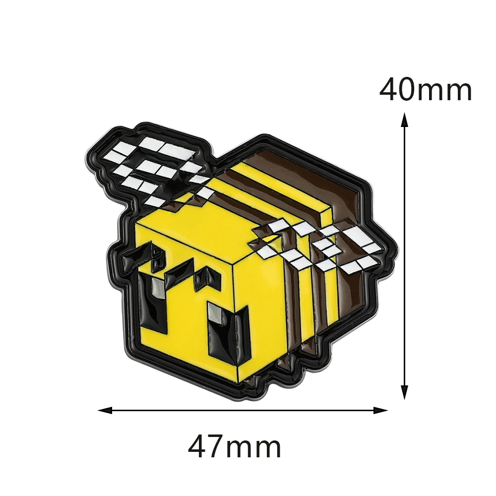 Kreative Spiel-Modell-Anime-Emaille-Pins, Pixel-Bienen-Soft-Reversnadeln, Minecraft-Broschen für Damen, Modeaccessoires, Geschenke – Detail 1