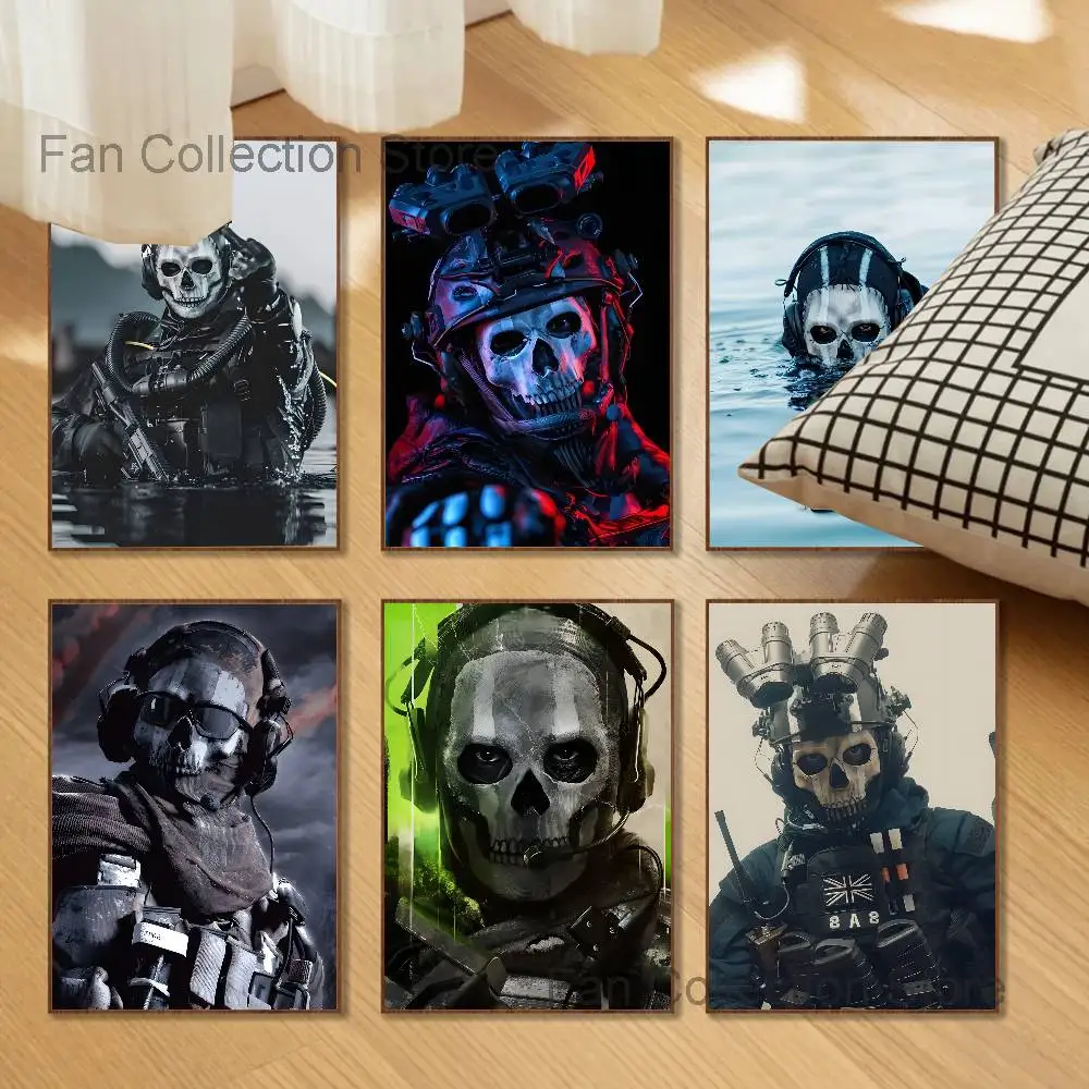 

Call D-Duty Ghost Club Bar Paper Vintage Poster Wall Art Painting Bedroom Study Stickers