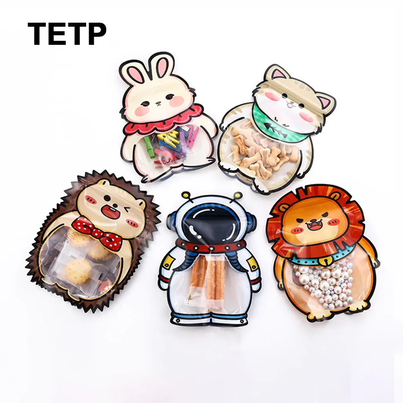 

TETP 50Pcs Candy Bags With Clear Window Baby Shower Birthday Party DIY Gift Cookies Lollipop Packaging Decoration Favors Pocket