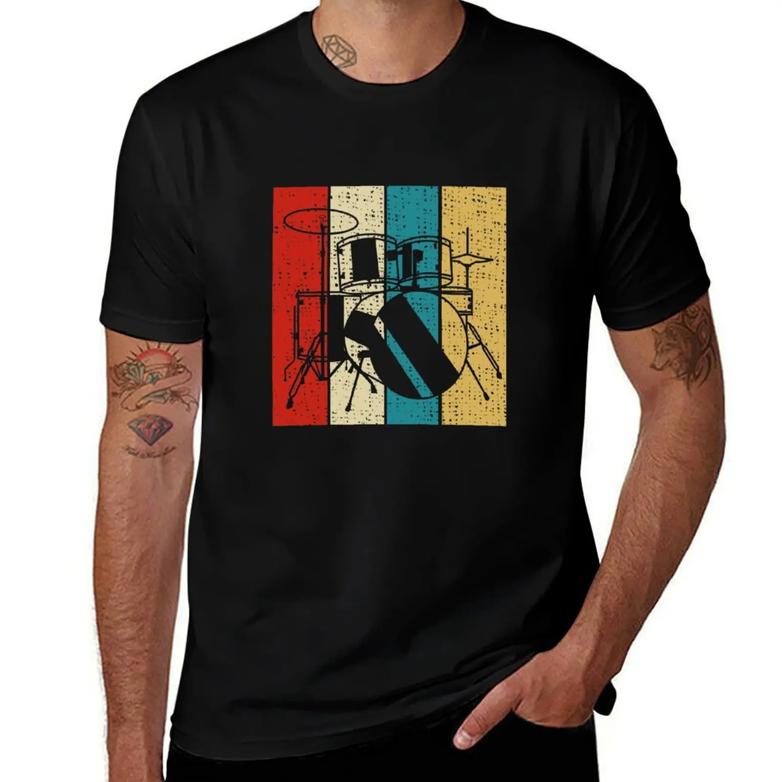 

Funny Retro Vintage Boy Girl Drummer T-Shirt vintage t shirts plus size clothes clothing for men