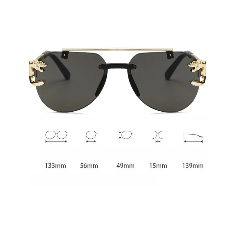 Gradient Punk Sonnenbrille UV400 Rahmenlose Brillen Vintage Sonnenbrille für Damen Herren – Detail 6