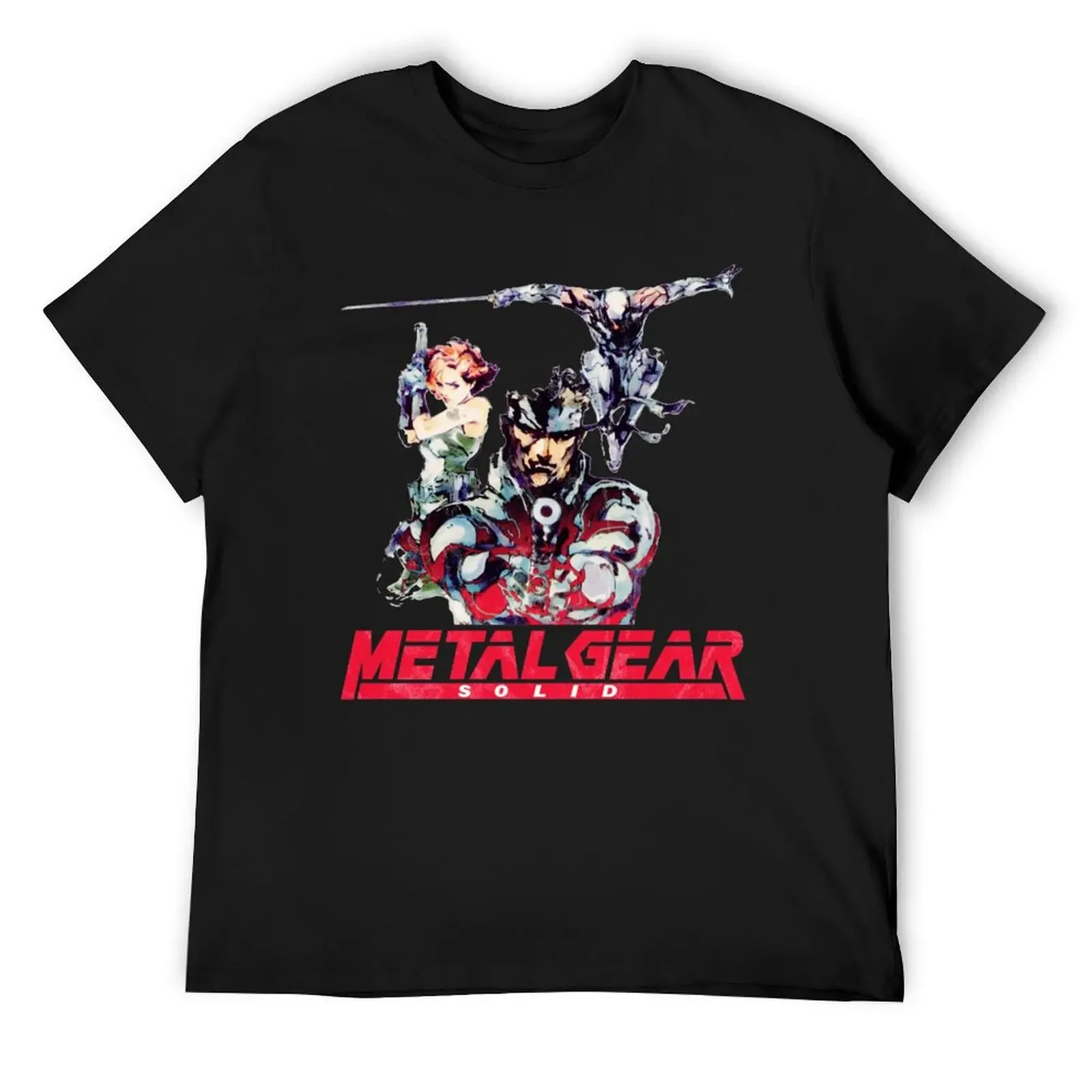 Metal Gear Solid T-Shirt blue archive shirts graphic tee plus size men clothing