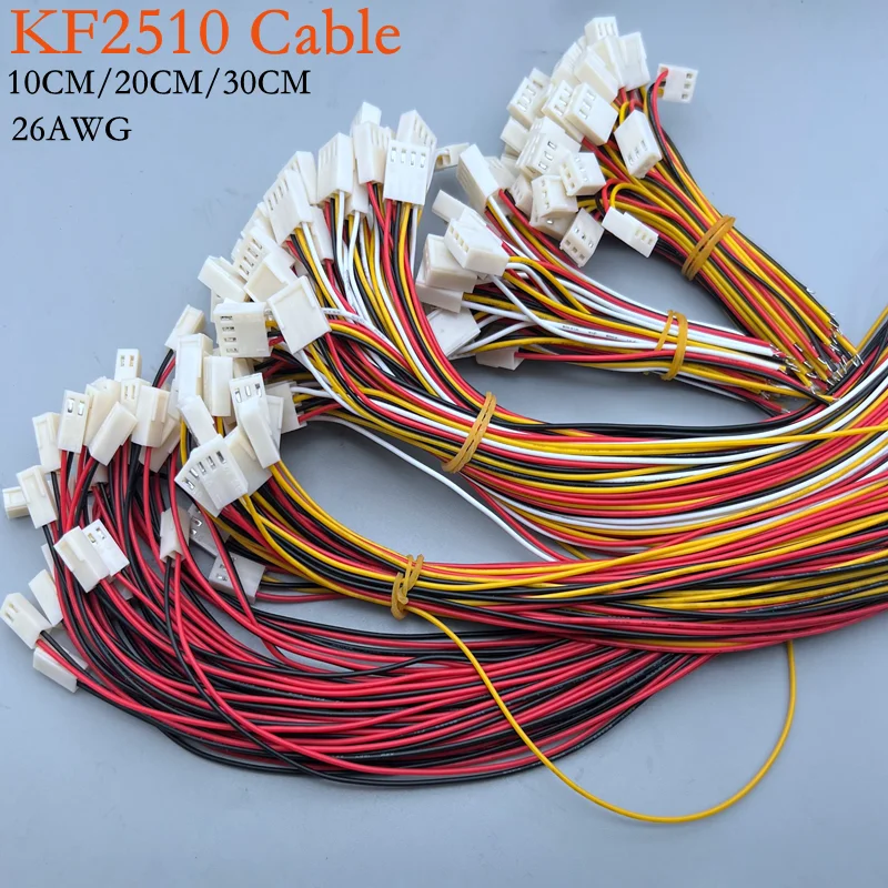 10PCS KF2510 Cable Wire 2.54MM Pitch Connector Plug With 1007#26AWG 10CM/20CM/30CM 2/3/4/5/6-12PIN Single End Electronic Line