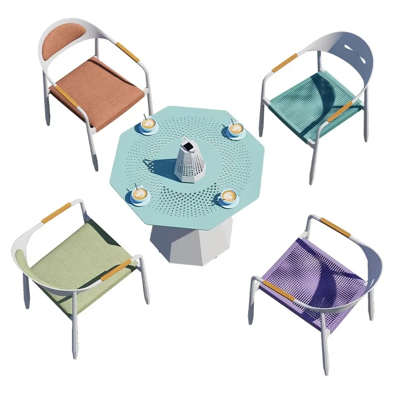 

Dining Chair Garden Eco-friendly Rope Chairs Rotate Table Set