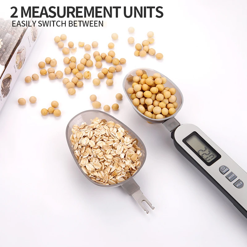 0.1g double-spoon measuring scale made of 201 steel, replaceable measuring spoons, with a precise 500g range for medicinal diet