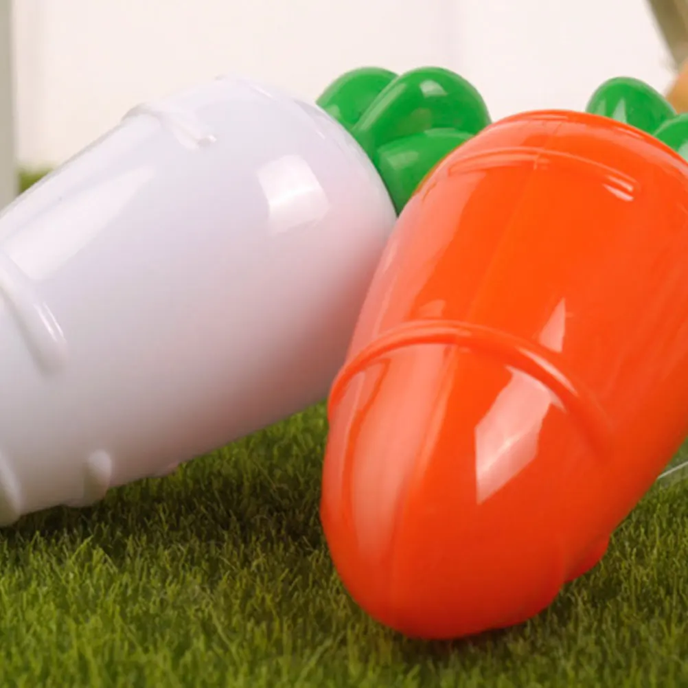 

10pcs Carrot Shape Candy Box Creative Funny Candy Storage Box for Wedding Party Festival (Semi-Permeable White Color)