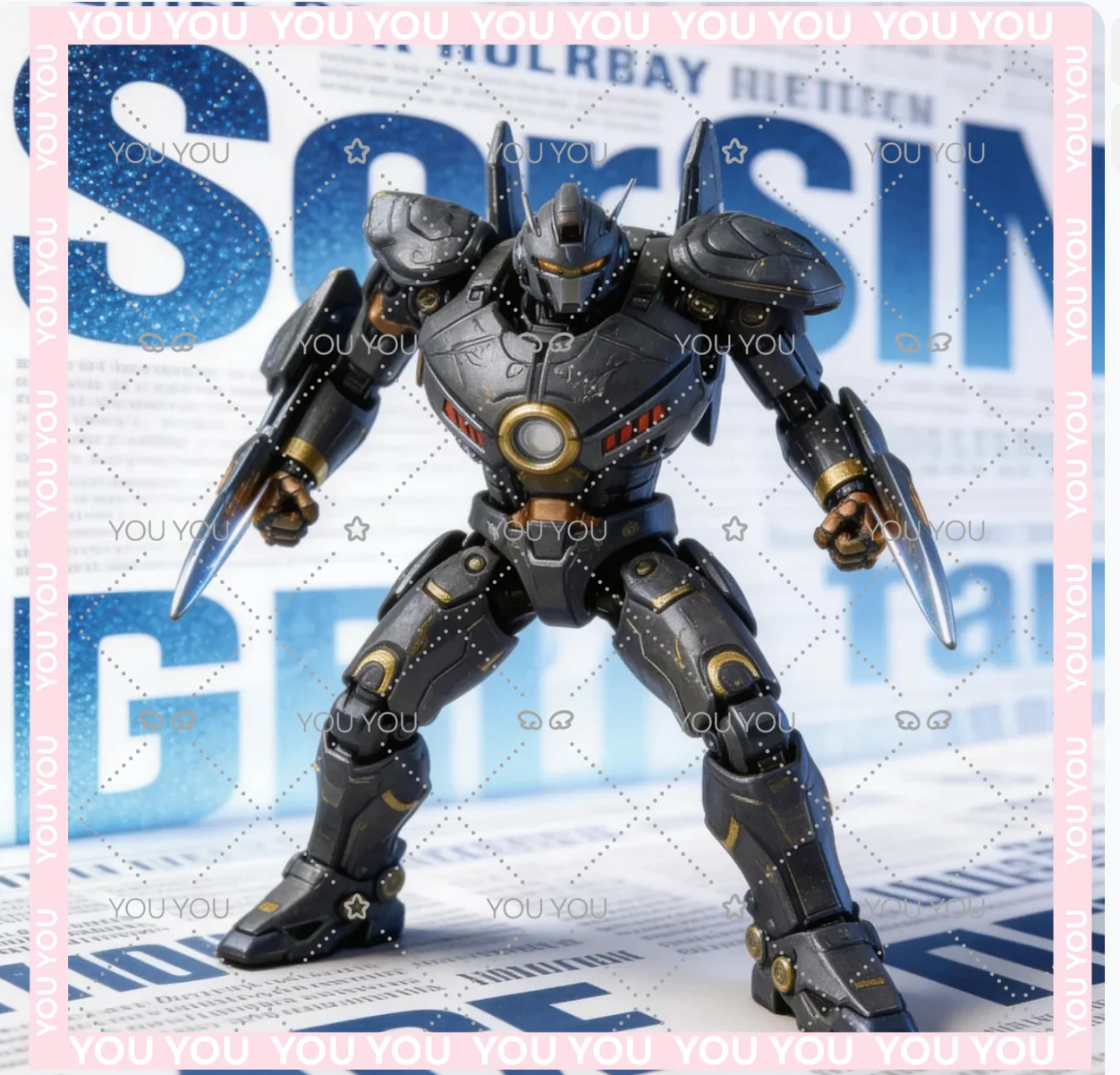 Em Estoque Lingjihun Original Pacific Rim Striker Eureka 8 Polegadas 20 Cm Figura de Ação com Luz LED Brinquedo Colecionável Presente