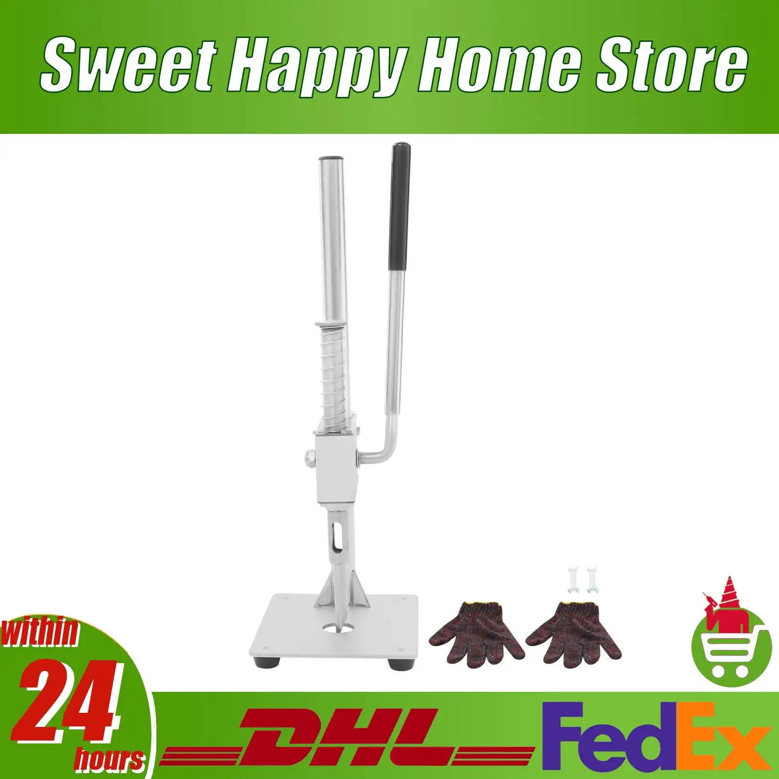 

Stainless Steel Coconut Opener Tool Spring-Assisted 7.87in Adjustable Tabletop Coco Opener Kit with Gloves for Home/Picnic