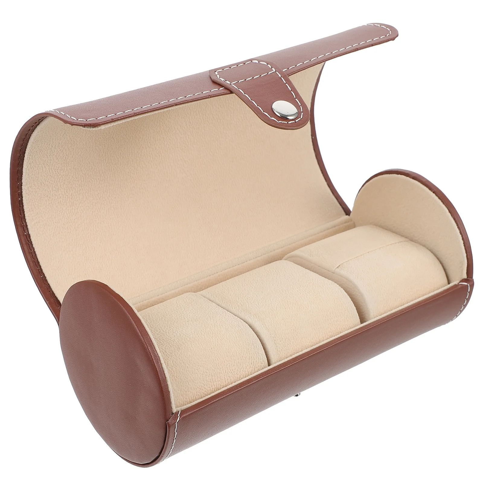 

Watch Travel Case with 3 Slots PU Storage Box Compact Jewelry Display Case for Watches Bracelets Easy Carry Business