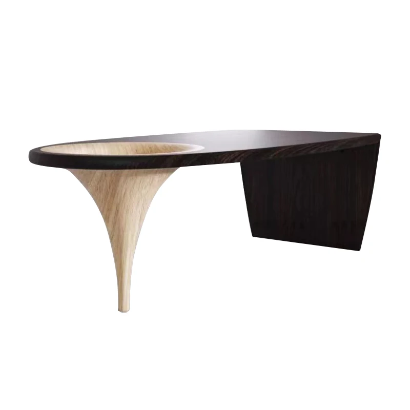 

Solid wood desk retro silent style Italian simple office table writing desk simple modern style light luxury desk