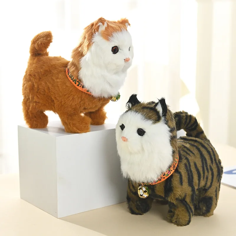 1Pcs Hot Funny Electric Cat Pet Electronic Plush Cat Toy Sing Song Cat Music Animal Walk Bark Kid Toy Festivals Birthday Gift