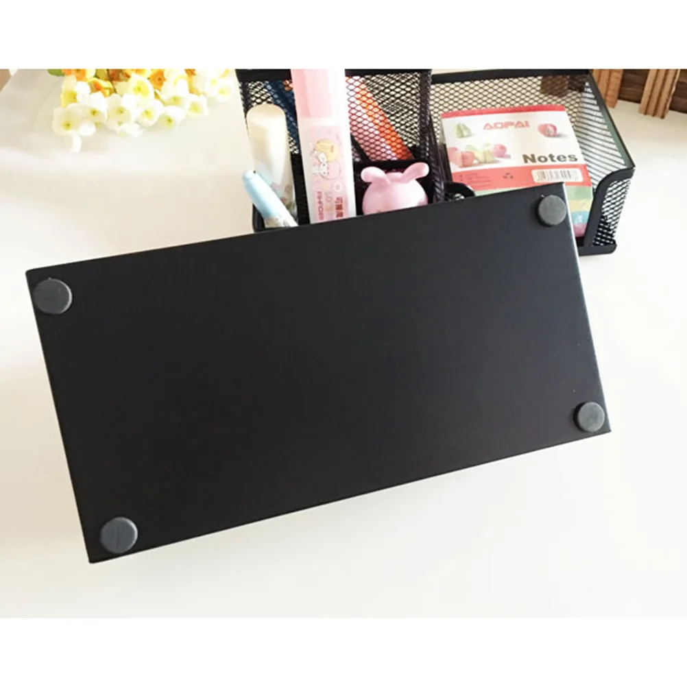 

Metal Mesh Desk Organizer Black Sturdy Wearproof Scratch Resistant Office Supplies Pen Holder Storage Case Cosmetics Stationery