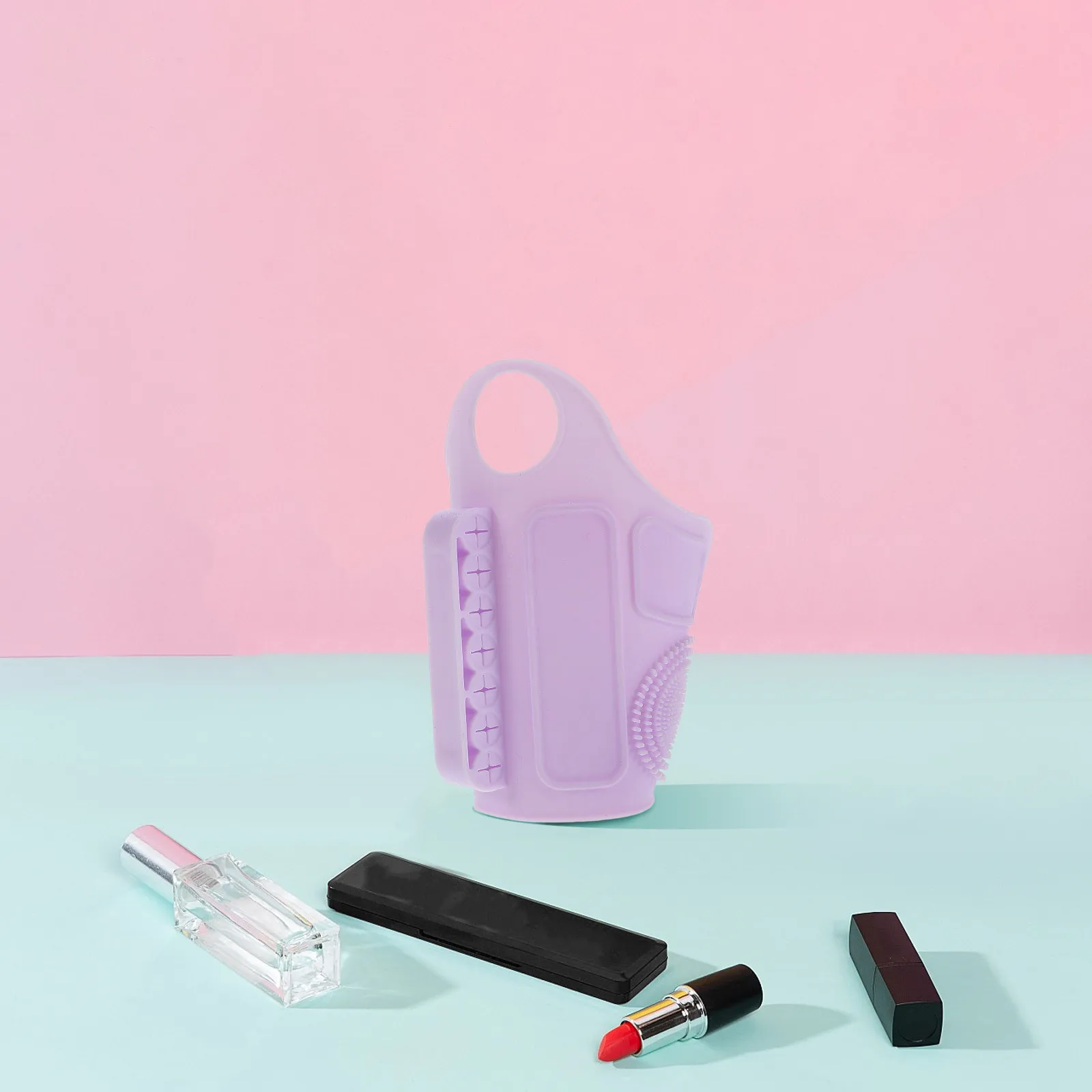 

Многофункциональный силиконовый браслет для макияжа со встроенным органайзером для кистей и палитрой для лица, профессиональный ремешок на руку для быстрого и удобного использования