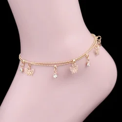 Delysia King Fashion Lady Hollow Butterfly Crystal Anklet Summer Seaside Beach Ancle Bracelet Freshing Temperament