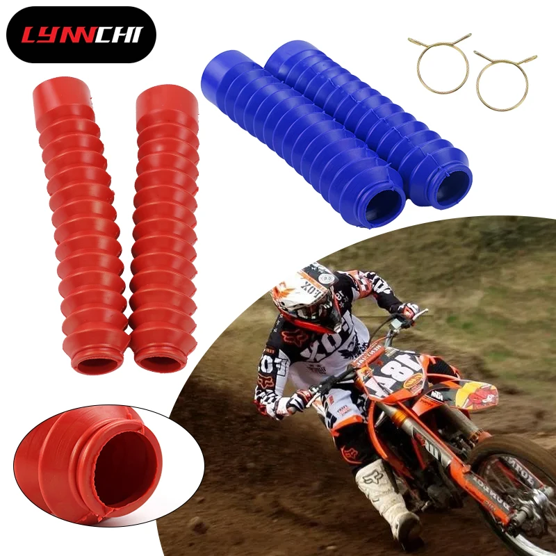 

LYNNCHI Motorcycle Rubber Front Fork Dust Boot For Off Road Dirt Bike Front Fork Cover Protector Motocross Accessories