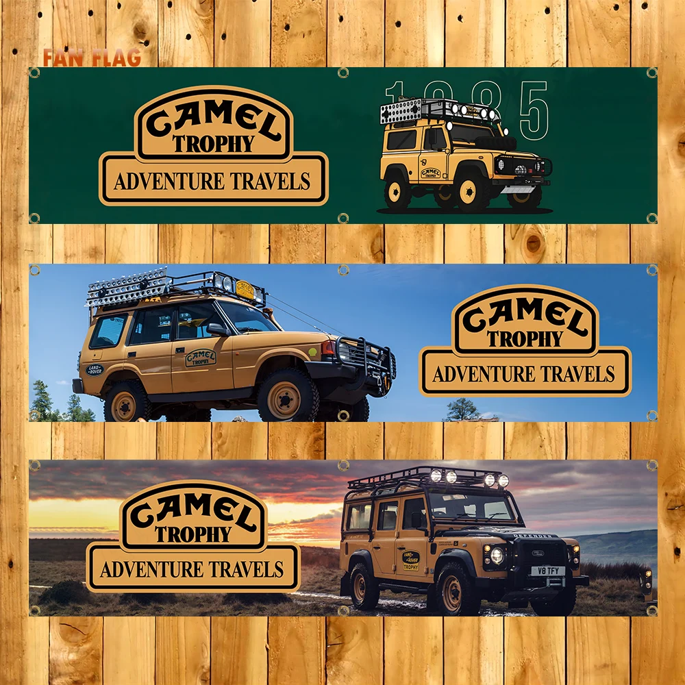 60X240cm Camel Trophy ADVENTURE TRAVEIS Flag Polyester Printed Garage Decoration Banner Tapestry