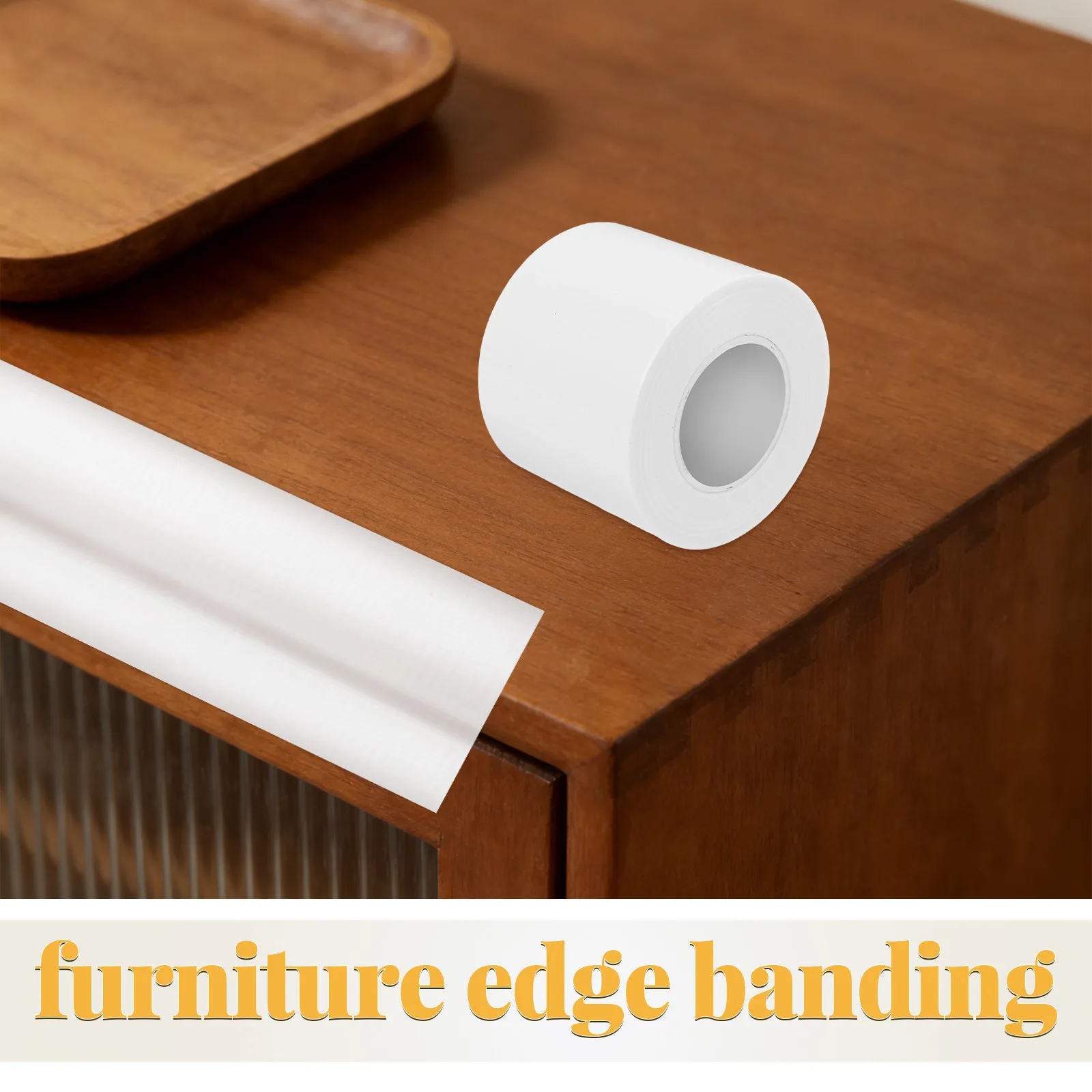1 Roll Self Adhesive Edge Banding Tape Waterproof Flexible Wood Trim for Furniture Cabinets Countertops Shelves Edge Protection